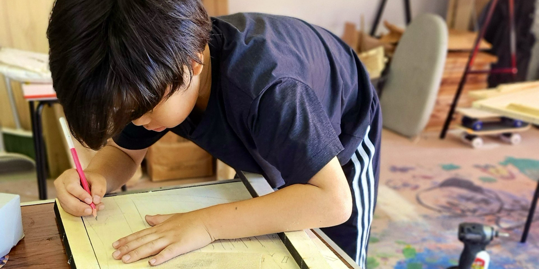 アトリエでの制作風景