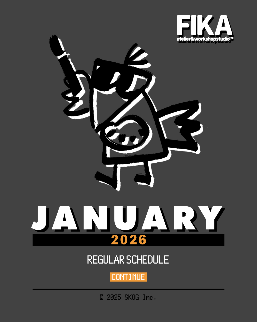 2026年1月 SKOGアートクラス・オープンアトリエ 開催スケジュールカレンダー