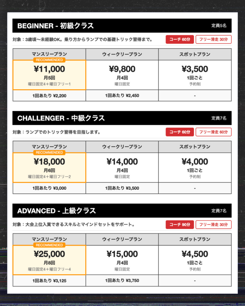 料金表 プラン